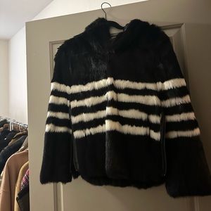 NWT Pam & gela striped rabbit hoodie